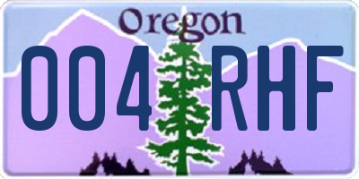 OR license plate 004RHF
