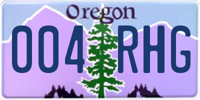 OR license plate 004RHG