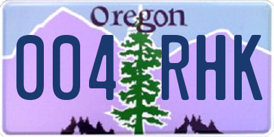 OR license plate 004RHK