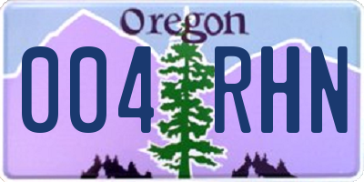 OR license plate 004RHN