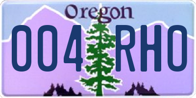 OR license plate 004RHO