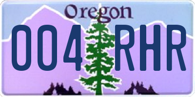 OR license plate 004RHR