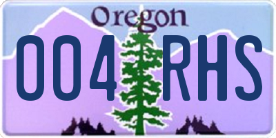 OR license plate 004RHS