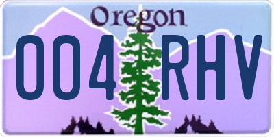 OR license plate 004RHV