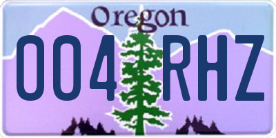 OR license plate 004RHZ