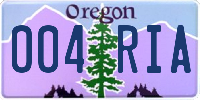 OR license plate 004RIA