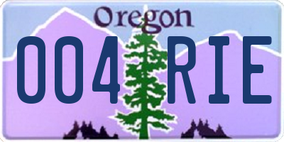 OR license plate 004RIE