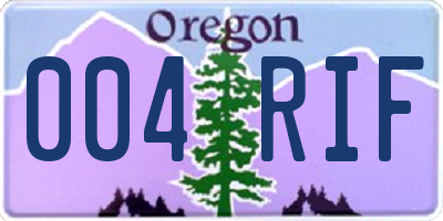 OR license plate 004RIF