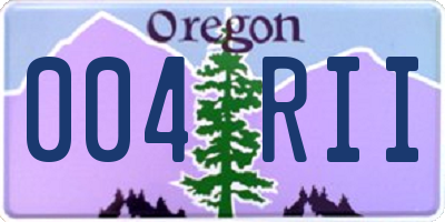 OR license plate 004RII