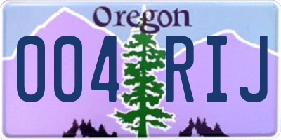 OR license plate 004RIJ