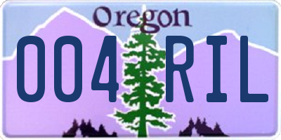 OR license plate 004RIL