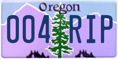 OR license plate 004RIP