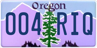 OR license plate 004RIQ