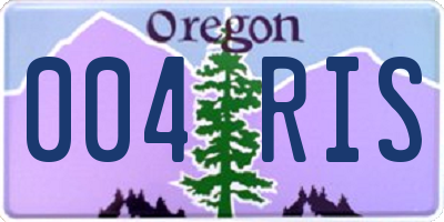 OR license plate 004RIS
