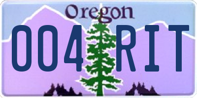OR license plate 004RIT