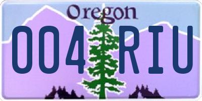 OR license plate 004RIU