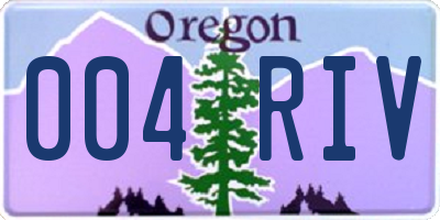 OR license plate 004RIV