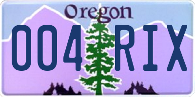 OR license plate 004RIX