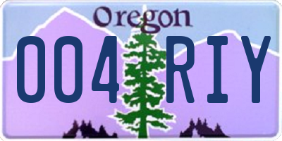 OR license plate 004RIY