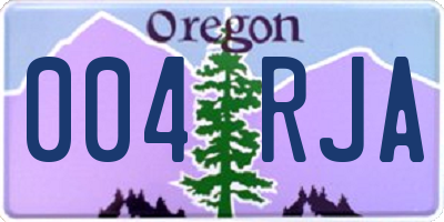 OR license plate 004RJA