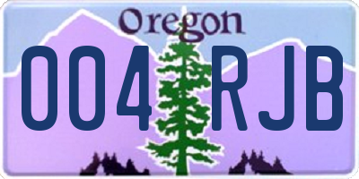 OR license plate 004RJB