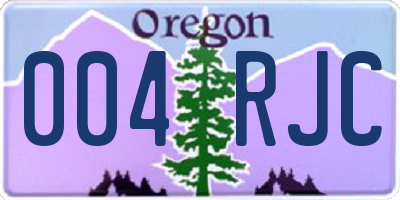 OR license plate 004RJC
