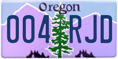 OR license plate 004RJD