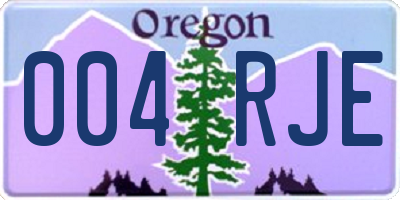 OR license plate 004RJE