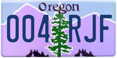 OR license plate 004RJF