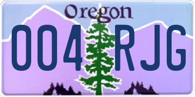 OR license plate 004RJG
