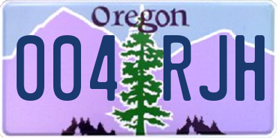 OR license plate 004RJH