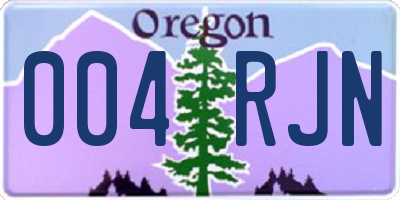 OR license plate 004RJN