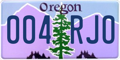OR license plate 004RJO