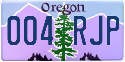 OR license plate 004RJP