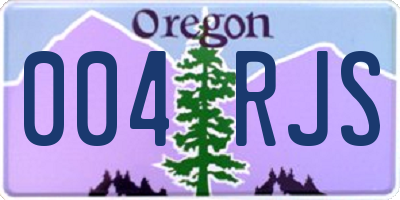 OR license plate 004RJS