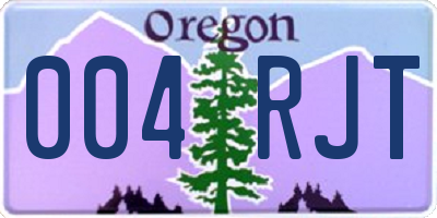 OR license plate 004RJT