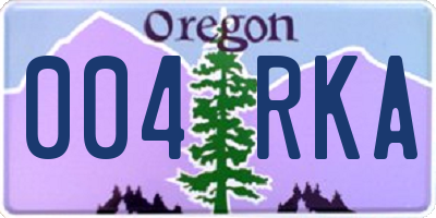 OR license plate 004RKA