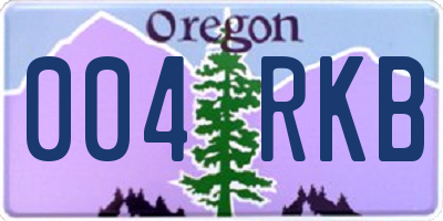OR license plate 004RKB