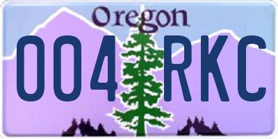 OR license plate 004RKC