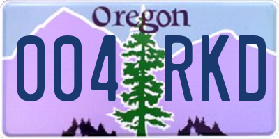 OR license plate 004RKD