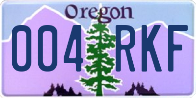 OR license plate 004RKF
