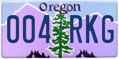 OR license plate 004RKG