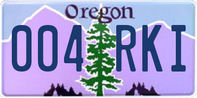 OR license plate 004RKI
