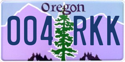 OR license plate 004RKK