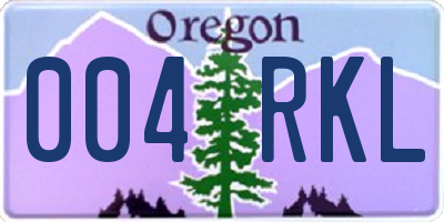 OR license plate 004RKL
