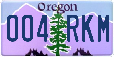 OR license plate 004RKM