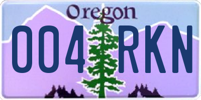 OR license plate 004RKN