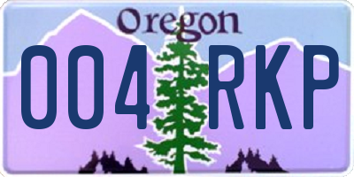 OR license plate 004RKP