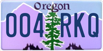 OR license plate 004RKQ