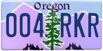 OR license plate 004RKR